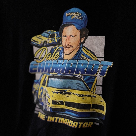 Vintage NASCAR Dale Earnhardt The Intimidator Black Racing Legend Tee - Picture 3 of 5